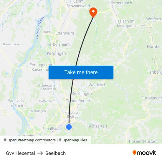 Gvv Hexental to Seelbach map