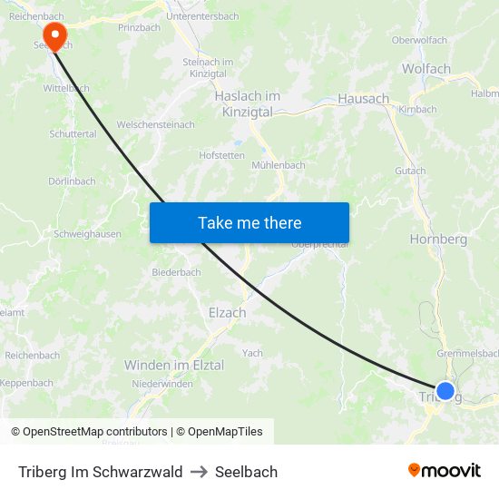 Triberg Im Schwarzwald to Seelbach map