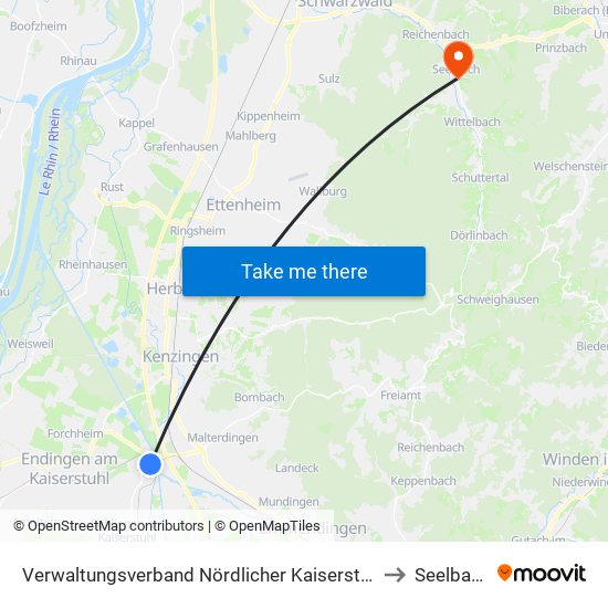 Verwaltungsverband Nördlicher Kaiserstuhl to Seelbach map
