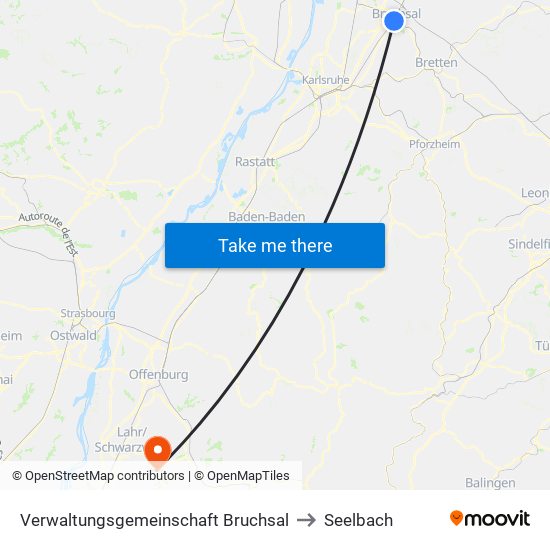 Verwaltungsgemeinschaft Bruchsal to Seelbach map