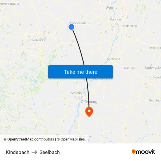 Kindsbach to Seelbach map