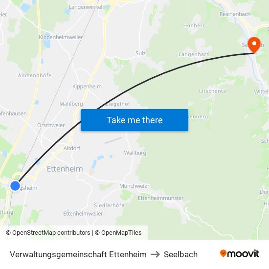Verwaltungsgemeinschaft Ettenheim to Seelbach map