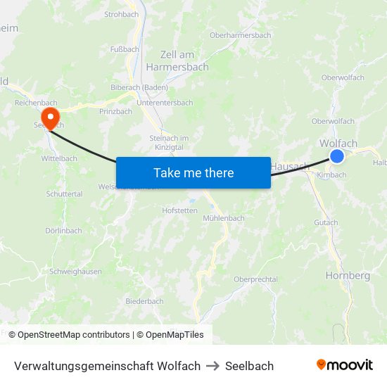 Verwaltungsgemeinschaft Wolfach to Seelbach map