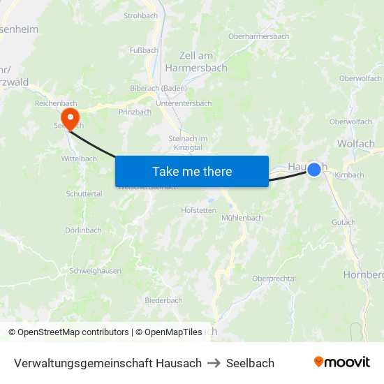 Verwaltungsgemeinschaft Hausach to Seelbach map