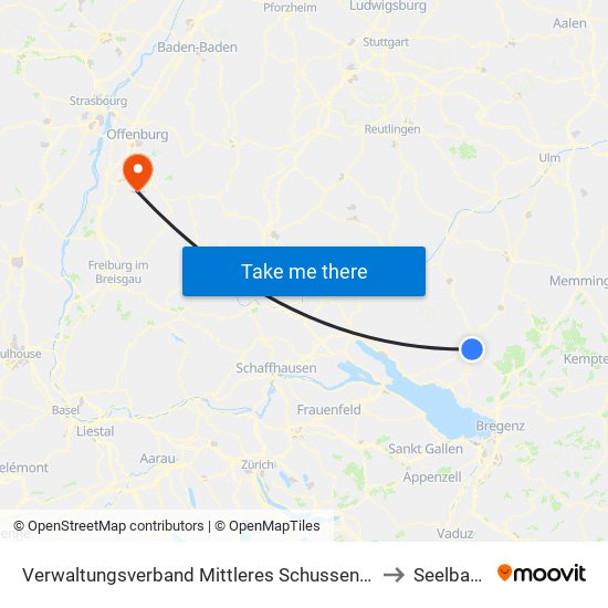 Verwaltungsverband Mittleres Schussental to Seelbach map