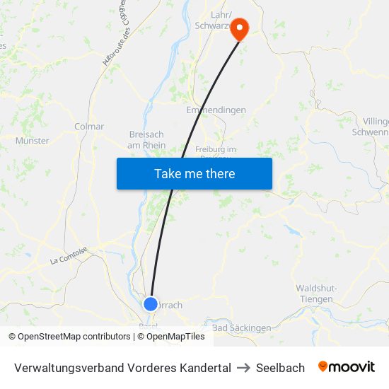 Verwaltungsverband Vorderes Kandertal to Seelbach map