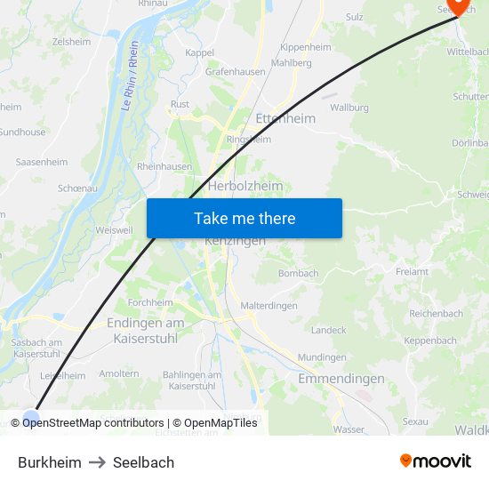 Burkheim to Seelbach map