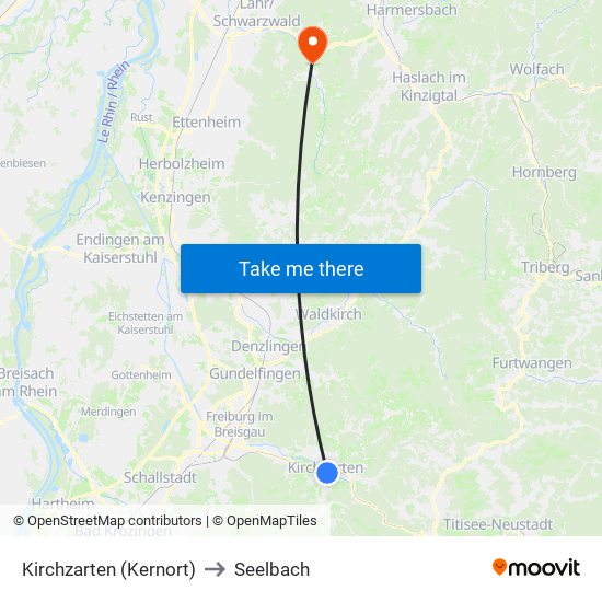 Kirchzarten (Kernort) to Seelbach map