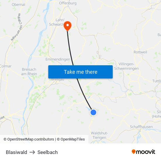 Blasiwald to Seelbach map
