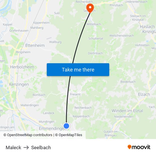 Maleck to Seelbach map