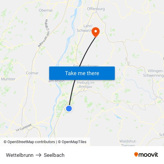 Wettelbrunn to Seelbach map