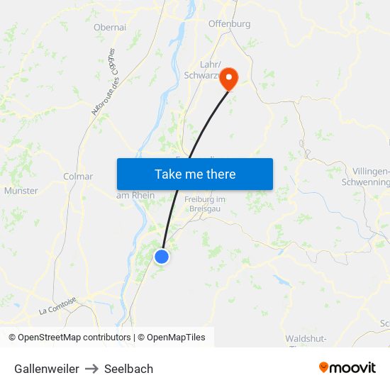 Gallenweiler to Seelbach map