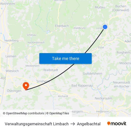 Verwaltungsgemeinschaft Limbach to Angelbachtal map