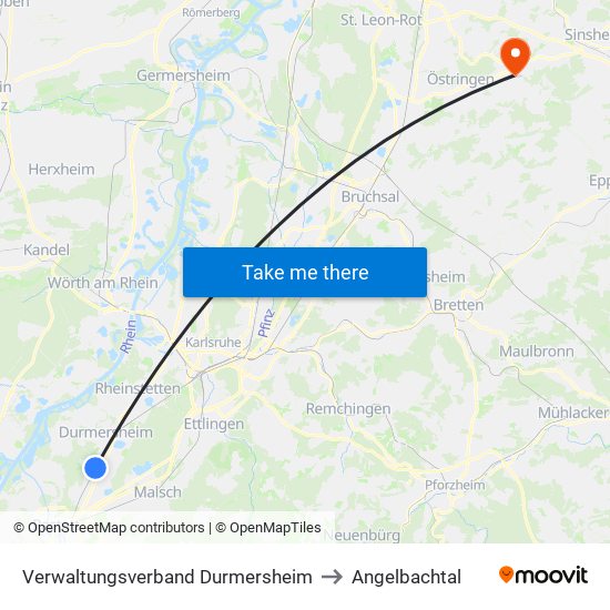 Verwaltungsverband Durmersheim to Angelbachtal map