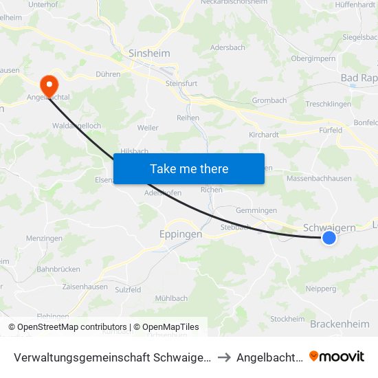 Verwaltungsgemeinschaft Schwaigern to Angelbachtal map
