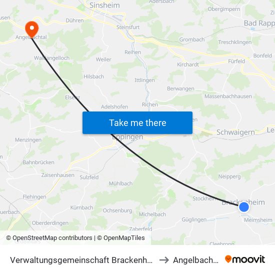 Verwaltungsgemeinschaft Brackenheim to Angelbachtal map