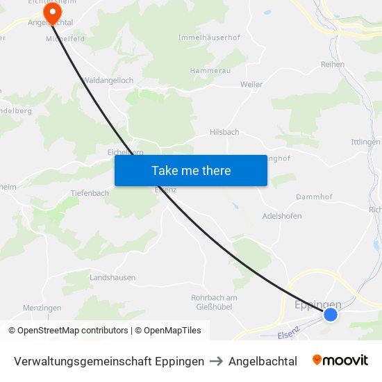 Verwaltungsgemeinschaft Eppingen to Angelbachtal map
