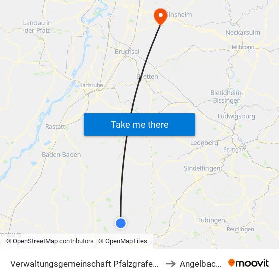 Verwaltungsgemeinschaft Pfalzgrafenweiler to Angelbachtal map