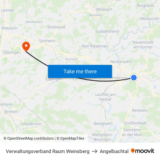 Verwaltungsverband Raum Weinsberg to Angelbachtal map