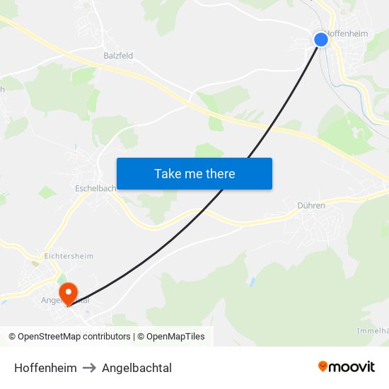 Hoffenheim to Angelbachtal map