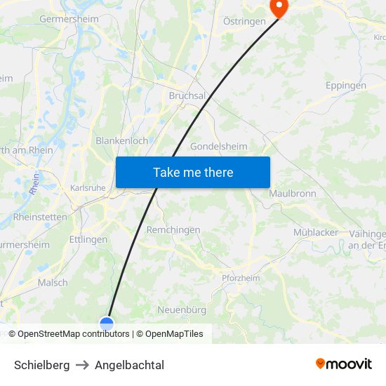 Schielberg to Angelbachtal map