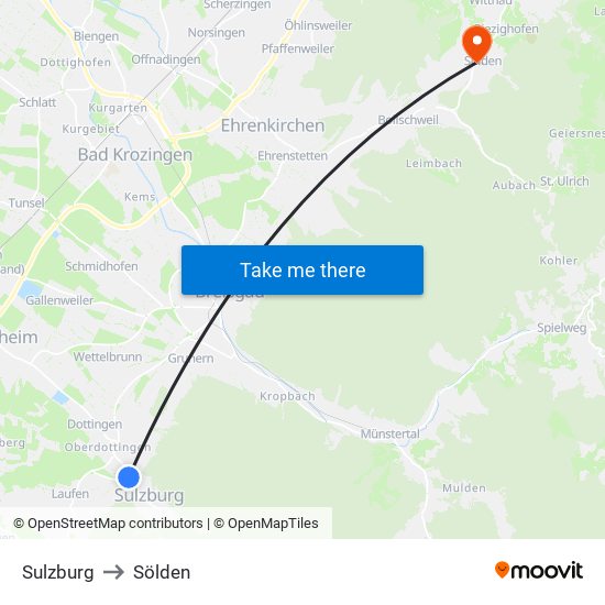 Sulzburg to Sölden map