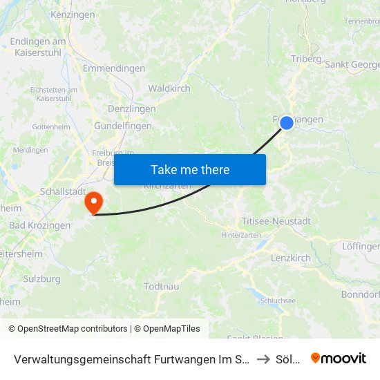 Verwaltungsgemeinschaft Furtwangen Im Schwarzwald to Sölden map