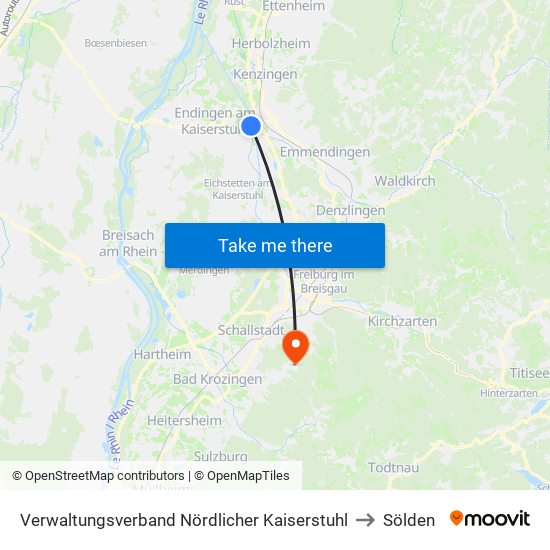 Verwaltungsverband Nördlicher Kaiserstuhl to Sölden map
