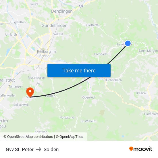 Gvv St. Peter to Sölden map