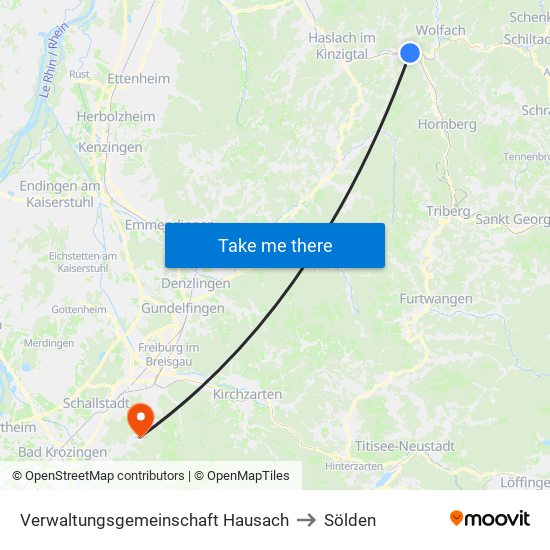 Verwaltungsgemeinschaft Hausach to Sölden map