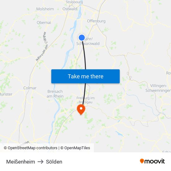 Meißenheim to Sölden map