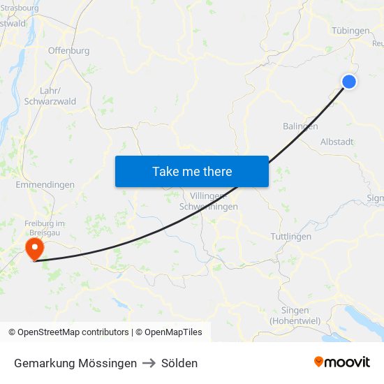 Gemarkung Mössingen to Sölden map