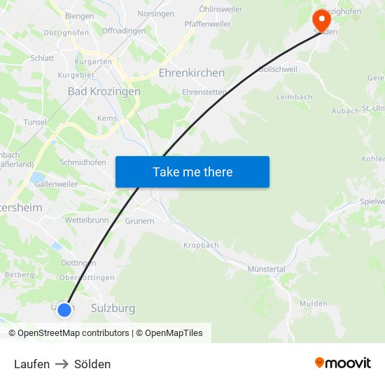 Laufen to Sölden map