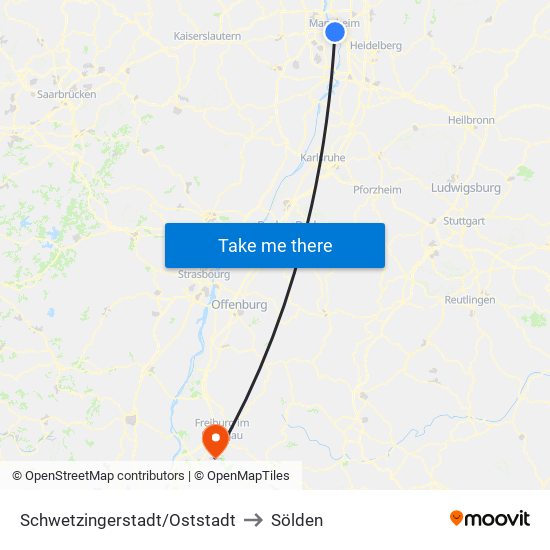 Schwetzingerstadt/Oststadt to Sölden map