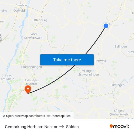 Gemarkung Horb am Neckar to Sölden map