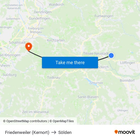 Friedenweiler (Kernort) to Sölden map