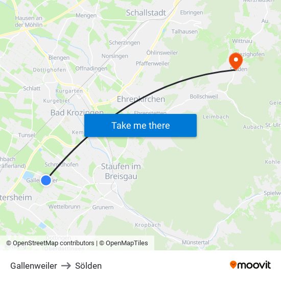 Gallenweiler to Sölden map