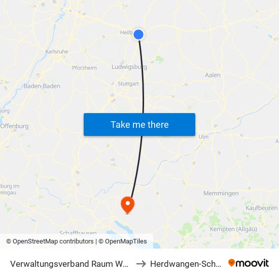 Verwaltungsverband Raum Weinsberg to Herdwangen-Schönach map