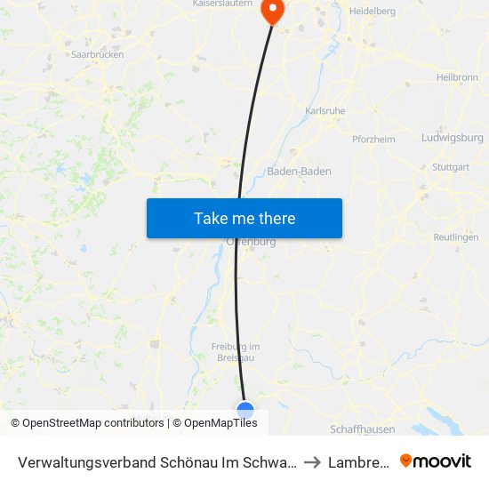 Verwaltungsverband Schönau Im Schwarzwald to Lambrecht map