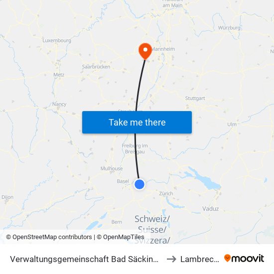 Verwaltungsgemeinschaft Bad Säckingen to Lambrecht map