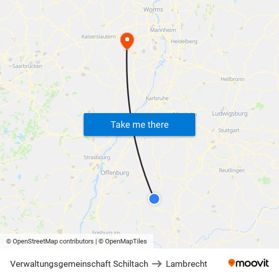 Verwaltungsgemeinschaft Schiltach to Lambrecht map