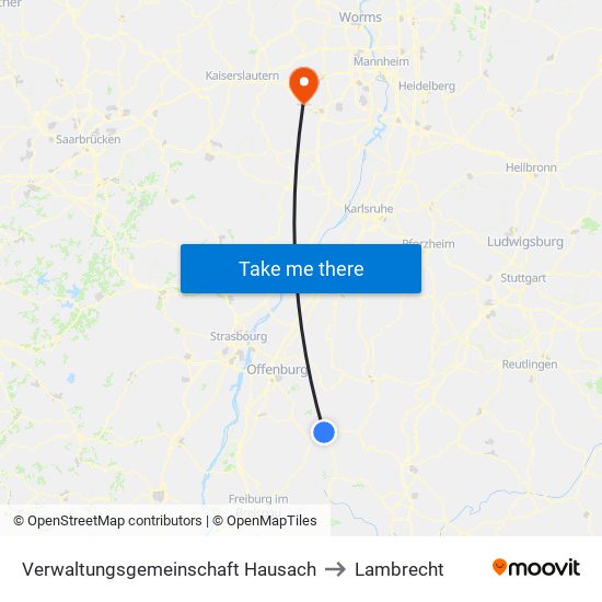 Verwaltungsgemeinschaft Hausach to Lambrecht map