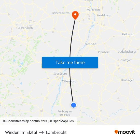 Winden Im Elztal to Lambrecht map