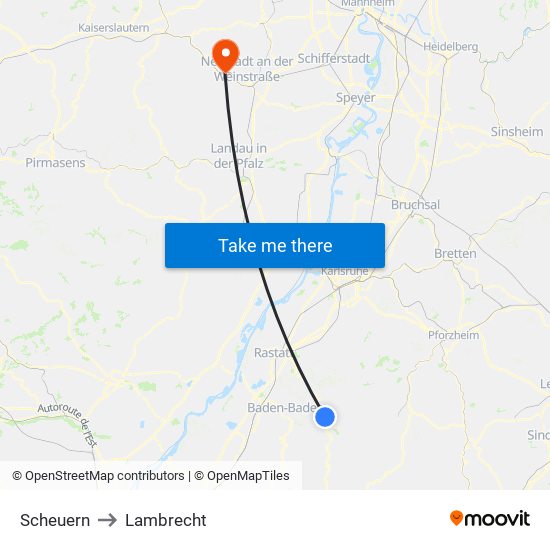 Scheuern to Lambrecht map