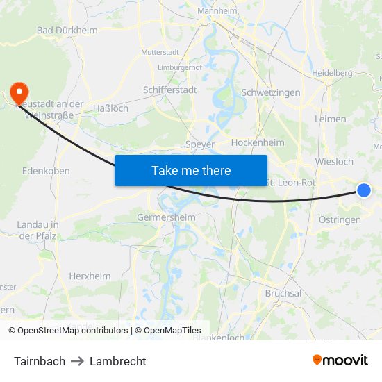 Tairnbach to Lambrecht map