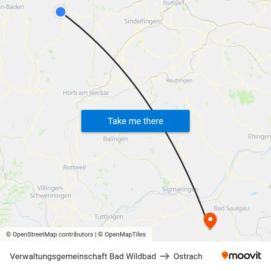 Verwaltungsgemeinschaft Bad Wildbad to Ostrach map