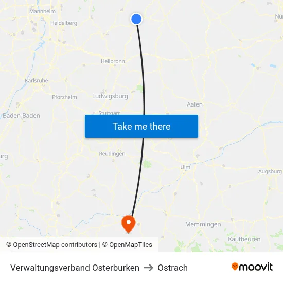 Verwaltungsverband Osterburken to Ostrach map