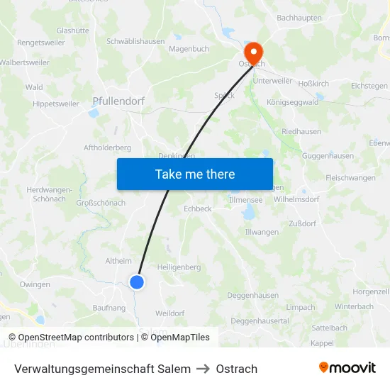 Verwaltungsgemeinschaft Salem to Ostrach map