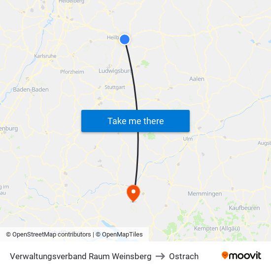 Verwaltungsverband Raum Weinsberg to Ostrach map