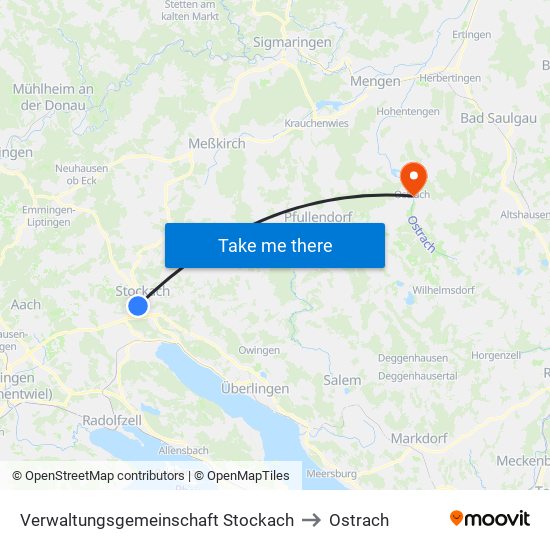 Verwaltungsgemeinschaft Stockach to Ostrach map